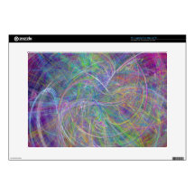 Heart of Light – Aqua Flames & Indigo Swirls Decal For 15" Laptop