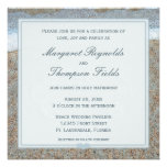 Heart of Seashells on the Beach Wedding Invitation