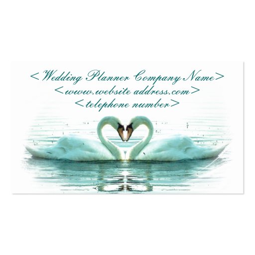 Heart of Swans Wedding Planner Business Cards (front side)
