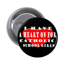 Heart On Catholic Girls Button