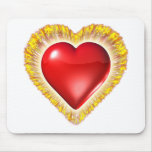Heart on fire mousepads