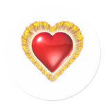 Heart on fire stickers