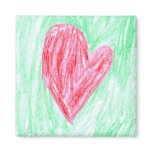 Heart on Green Refrigerator Magnets