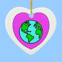 Heart Our Planet ornaments