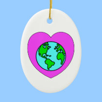 Heart Our Planet ornaments