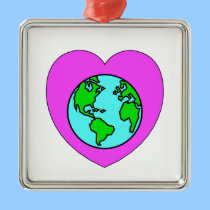 Heart Our Planet ornaments