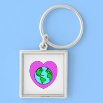 Heart Our Planet keychains