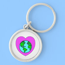 Heart Our Planet keychains