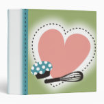 heart outline baking cupcake recipe cookbook binde 3 ring binder