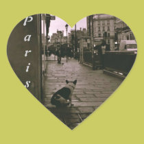 Heart Paris Dog Stickers stickers