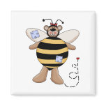 Heart Patch Bumble Bee Bear Refrigerator Magnets