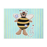 Heart Patch Bumble Bee Bear Postcard
