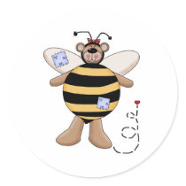 Heart Patch Bumble Bee Bear stickers