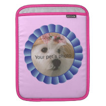 Heart-Paw Footprints Blue Ribbon Pet Template ipad sleeves