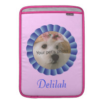 Heart-Paw Footprints Blue Ribbon Pet Template ipad sleeves