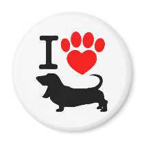 Heart paw fridge magnet