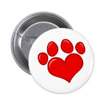 Heart Paw Print Pins