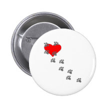 Heart (Paw Prints) Pinback Button