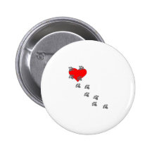 Heart (Paw Prints) Pinback Buttons