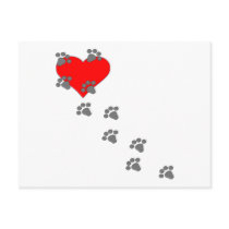 Heart (Paw Prints) Postcard