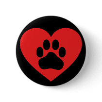 Heart Paw Red Buttons