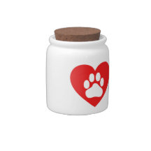 Heart Paw Red Candy Dishes