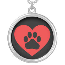 Heart Paw Red Custom Necklace