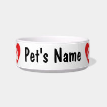 Heart Paw Red Cat Food Bowls