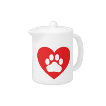 Heart Paw Red