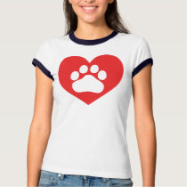 Heart Paw Red T-shirts