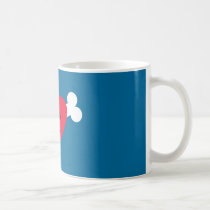 Heart, Pawprint and Bone Design Coffee Mug mugs