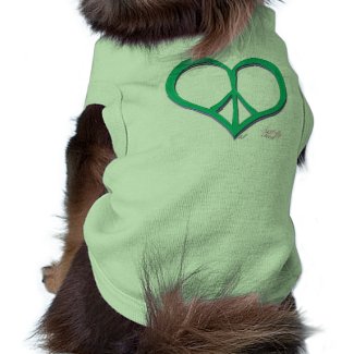 Heart Peace Sign Dog T-Shirt petshirt
