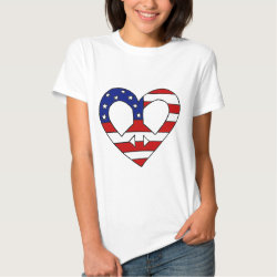 Heart Peace USA Flag Symbol T-shirt