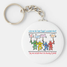 Heart People for Peace Keychains