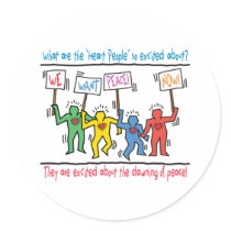 Heart People for Peace Round Sticker
