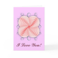Heart Petal Flower & Swirls card