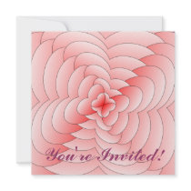 Heart Petal Flower & Swirls invitations