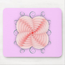 Heart Petal Flower & Swirls mousepads