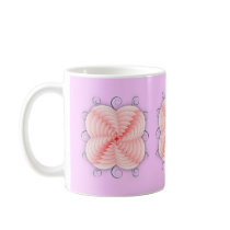 Heart Petal Flower & Swirls mugs