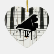 Heart Piano Keyboard Ornament