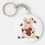 Heart Pig Keychain