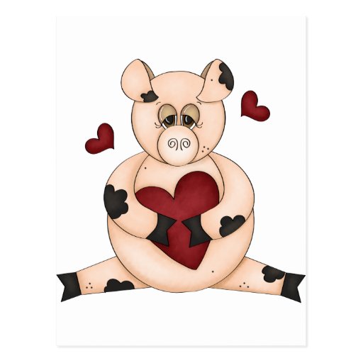 Heart Pig Post Cards