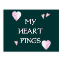 Heart Pings Ping Pong Postcard