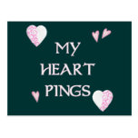 Heart Pings Ping Pong Postcard