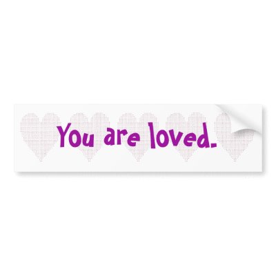 Heart - pointillism, You are loved, bumper sticker by Cherylsart