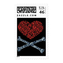 heart postage stamp