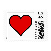 heart postage stamps