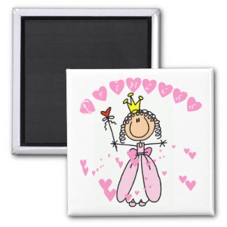 Heart Princess Stick Figure Tshirts and Gifts magnet