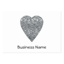 Heart. Printed Light Gray and Mid Gray Pattern. Business Card