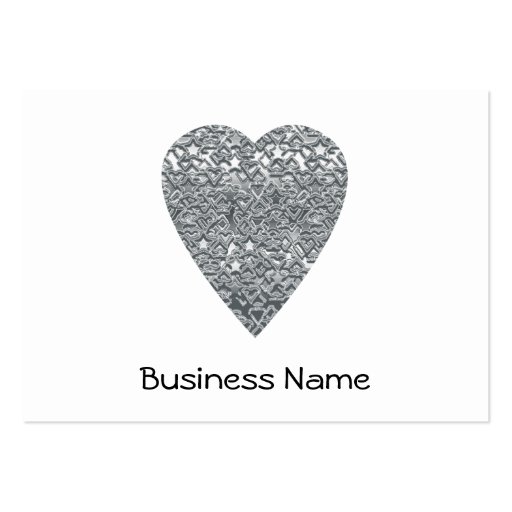 Heart. Printed Light Gray and Mid Gray Pattern. Business Card (front side)